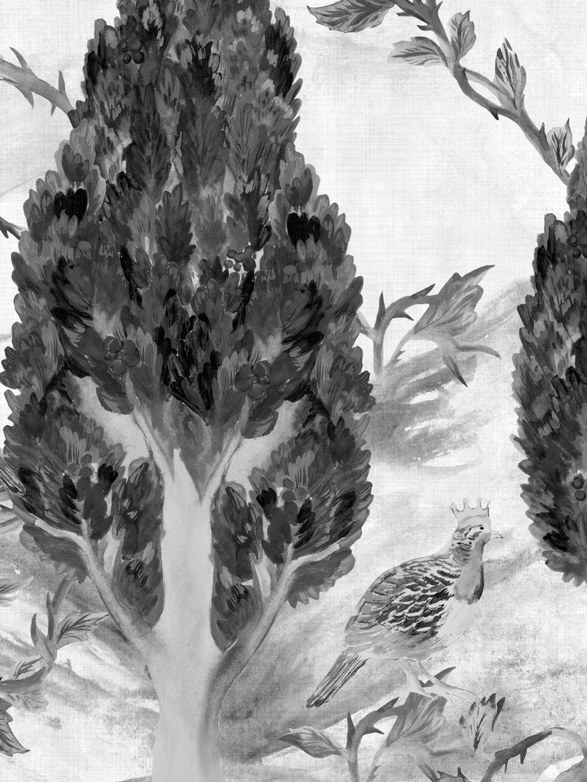 Cypress and Swallows | Bird Wallpaper Design