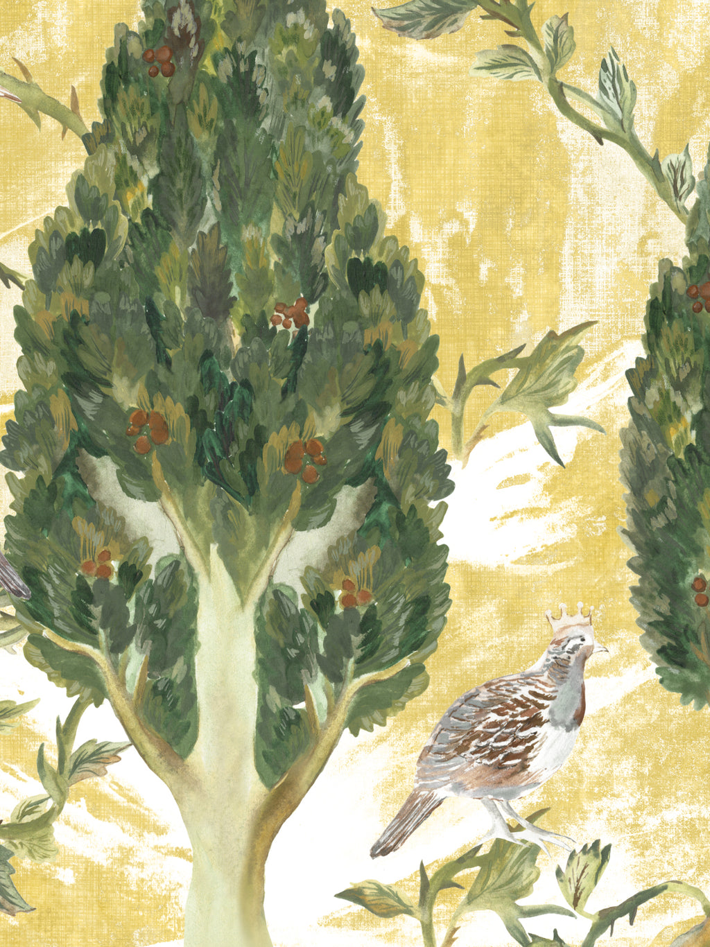 Cypress and Swallows | Bird Wallpaper Design