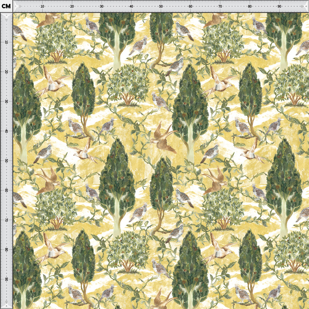 Cypress & Swallows — Bird Fabric | Botanical Upholstery Fabric