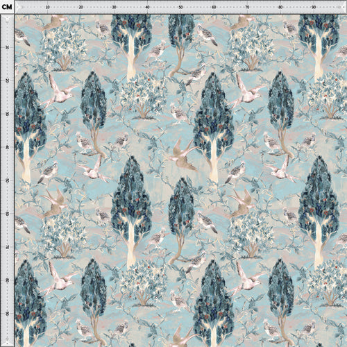 Cypress & Swallows — Bird Fabric | Botanical Upholstery Fabric