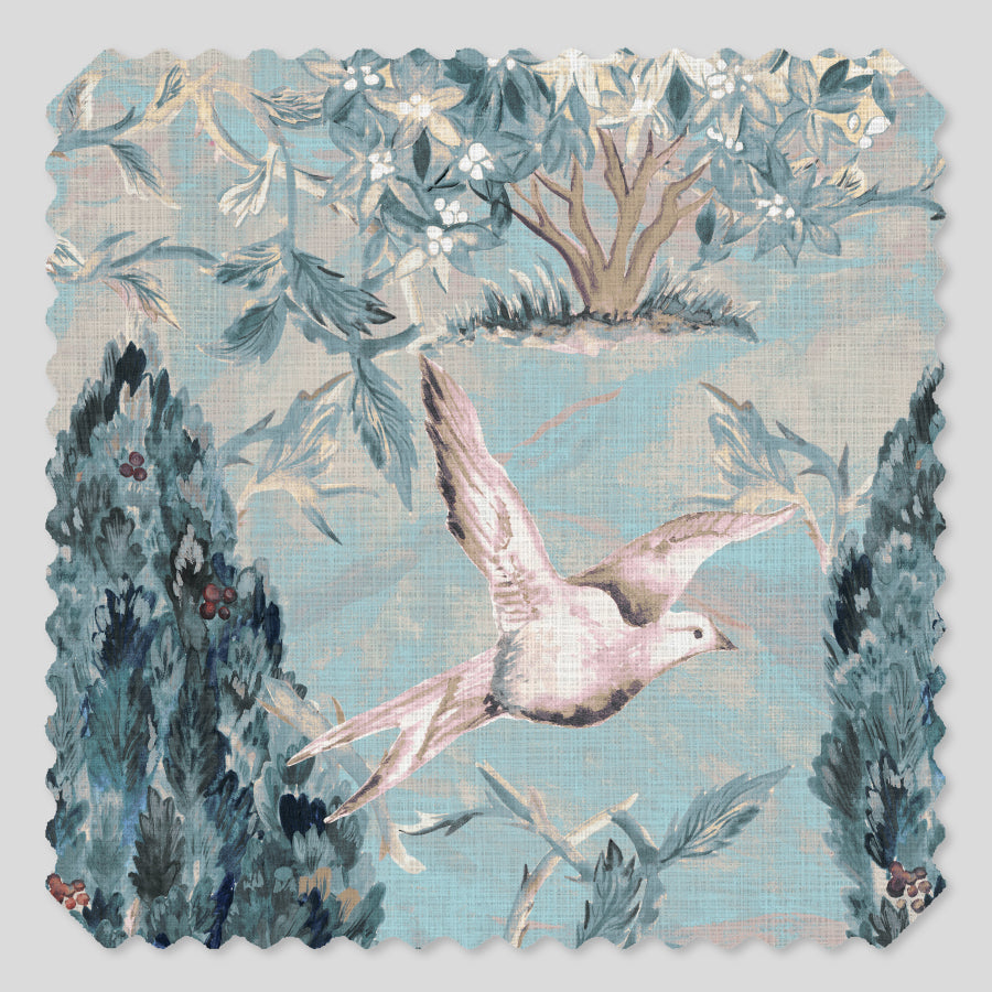 Cypress & Swallows — Bird Fabric | Botanical Upholstery Fabric