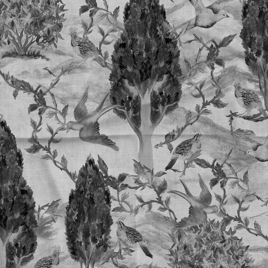 Cypress & Swallows — Bird Fabric | Botanical Upholstery Fabric