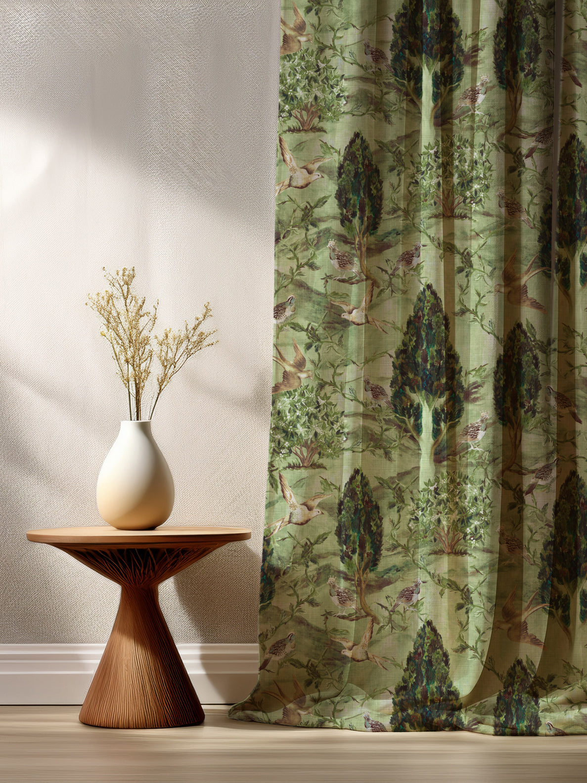 Cypress & Swallows — Bird Fabric | Botanical Upholstery Fabric