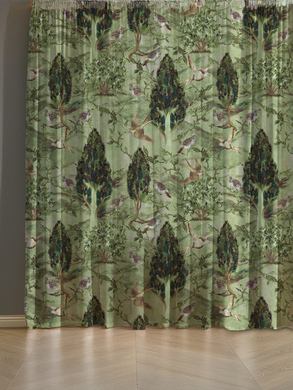 Cypress & Swallows — Bird Fabric | Botanical Upholstery Fabric