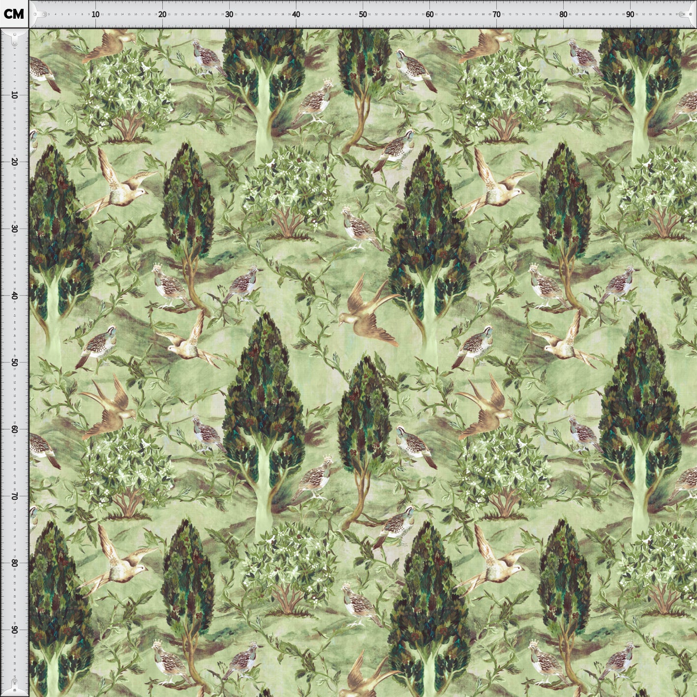 Cypress & Swallows — Bird Fabric | Botanical Upholstery Fabric