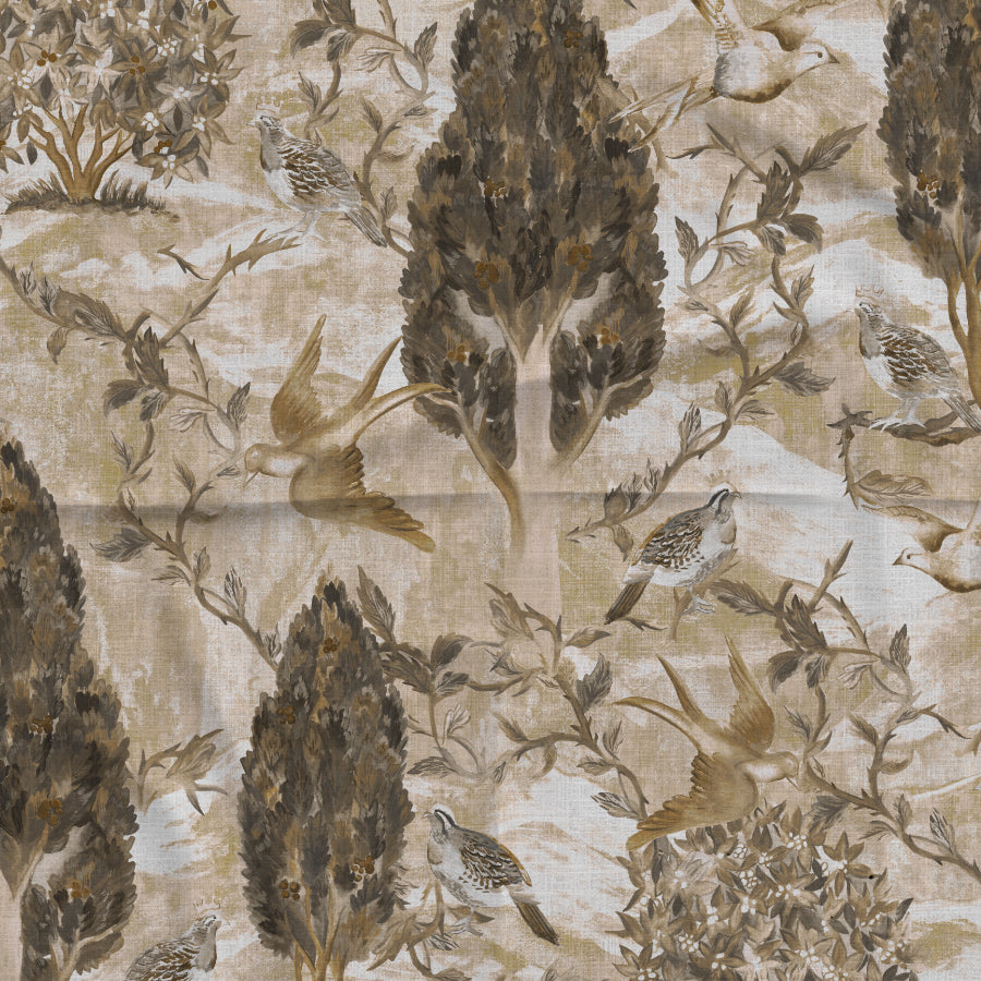 Cypress & Swallows — Bird Fabric | Botanical Upholstery Fabric