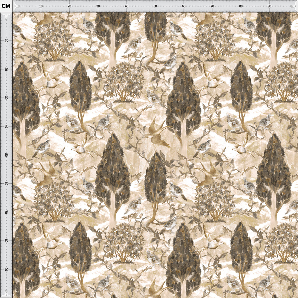 Cypress & Swallows — Bird Fabric | Botanical Upholstery Fabric