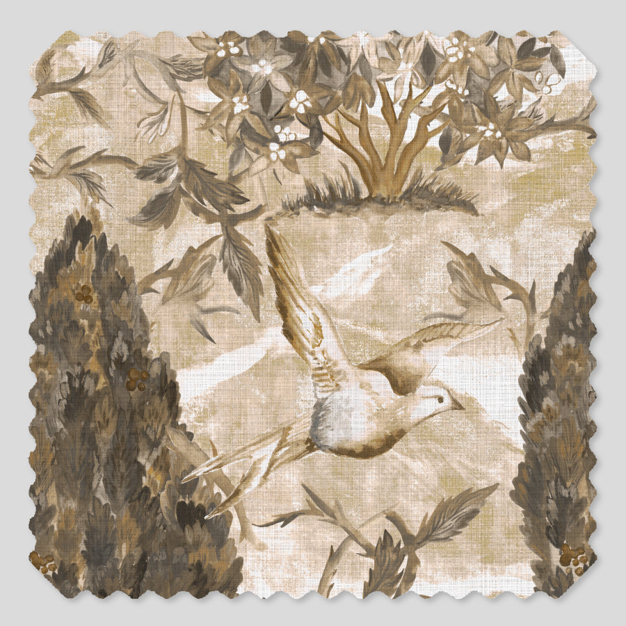 Cypress & Swallows — Bird Fabric | Botanical Upholstery Fabric