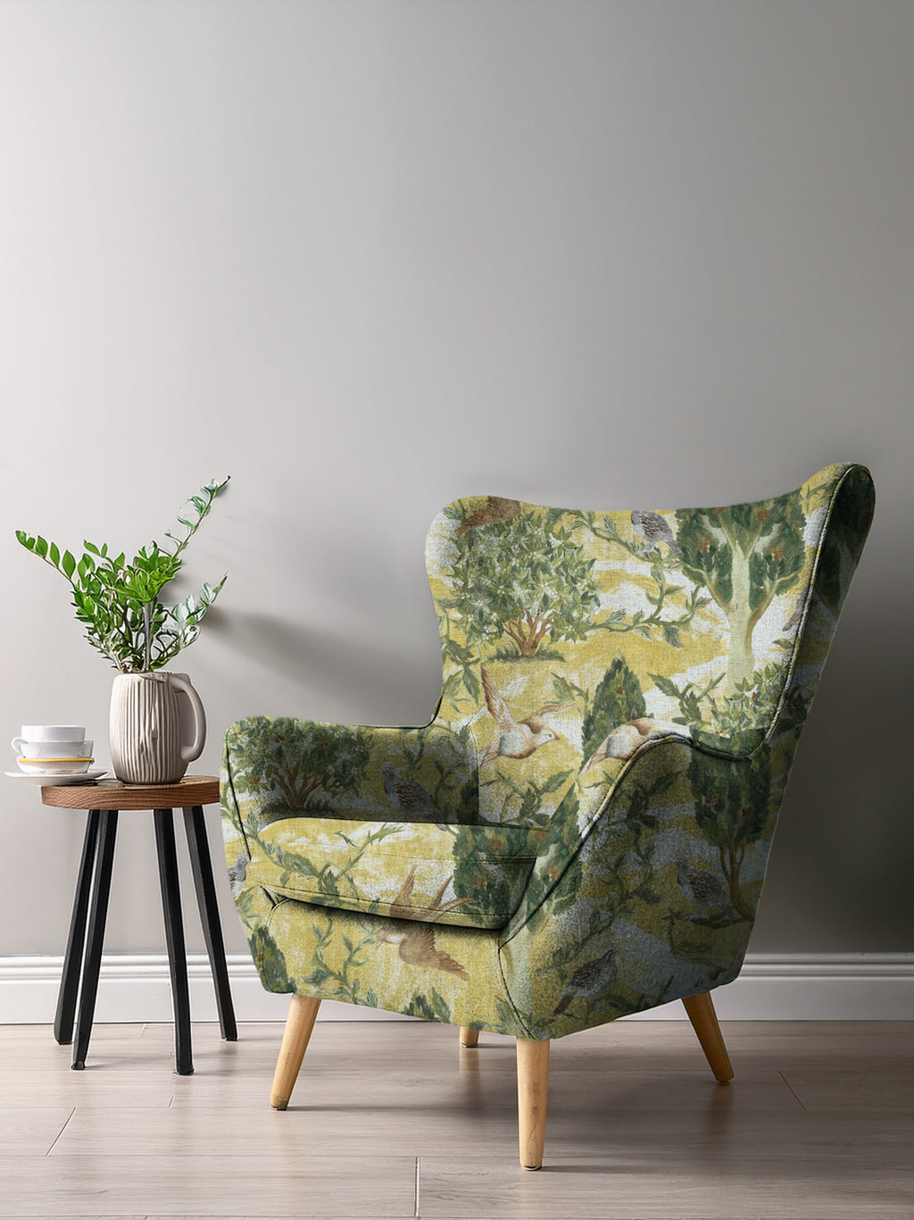 Cypress & Swallows — Bird Fabric | Botanical Upholstery Fabric