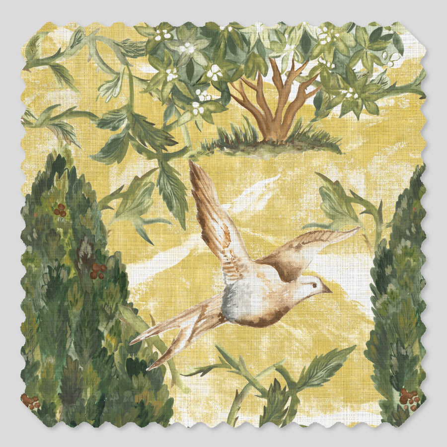 Cypress & Swallows — Bird Fabric | Botanical Upholstery Fabric