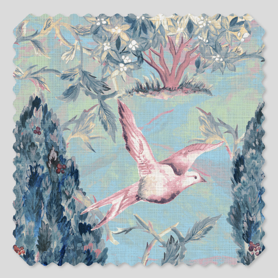Cypress & Swallows — Bird Fabric | Botanical Upholstery Fabric