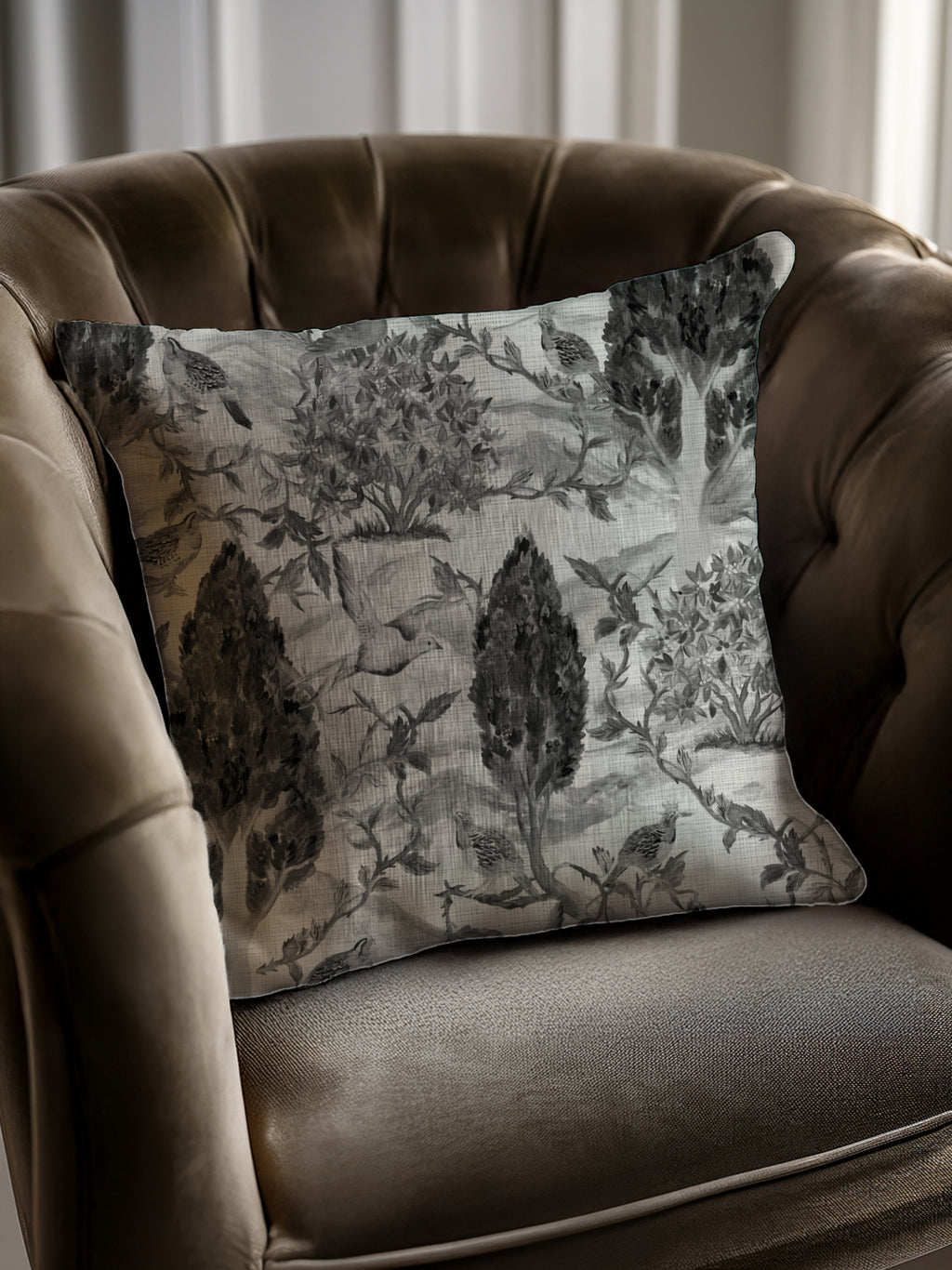 Cypress & Swallows — Bird Fabric | Botanical Upholstery Fabric