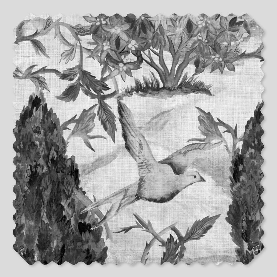 Cypress & Swallows — Bird Fabric | Botanical Upholstery Fabric