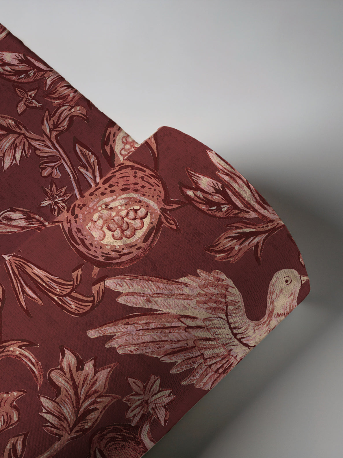 Pomegranate Grove Wallpaper | Floral & Bird Wallpaper